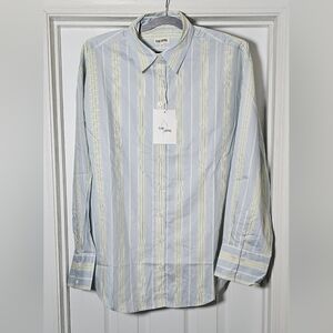 Djerf Avenue Woman's Poplin Classic Shirt Slushy Stripe Size Medium Button Up
